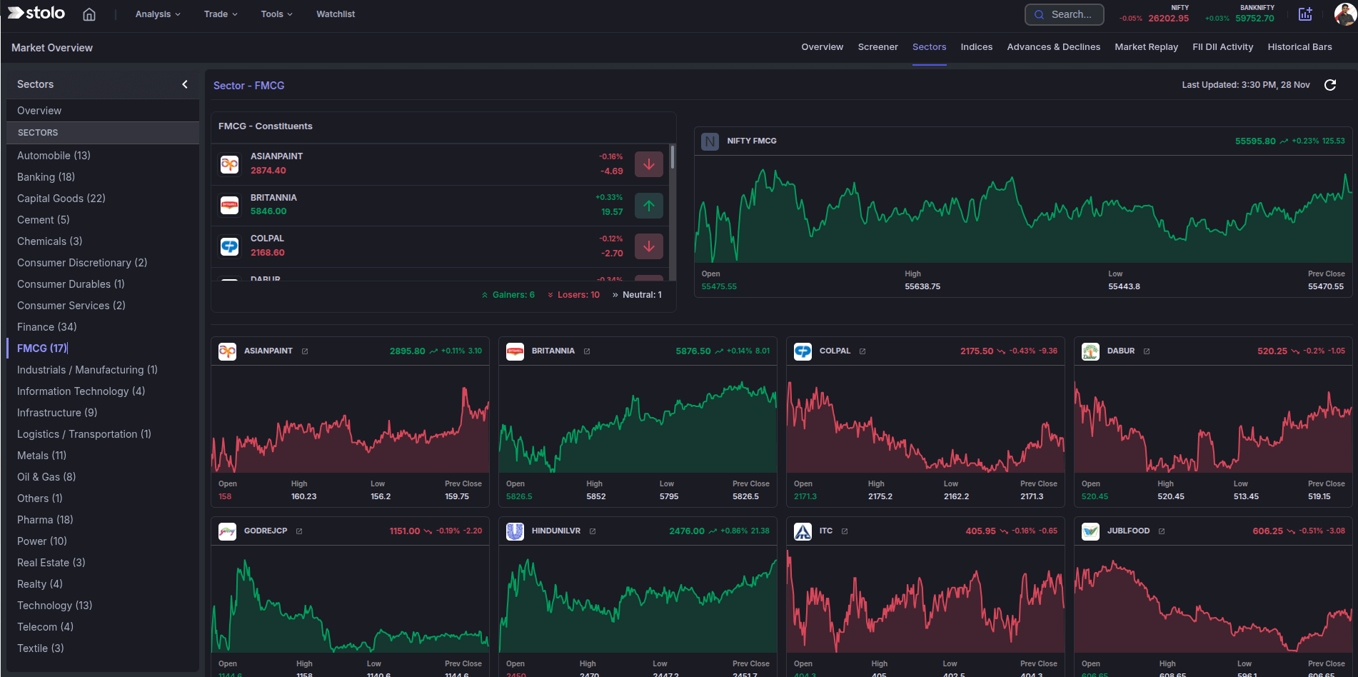 Sectors dark mode in Stolo